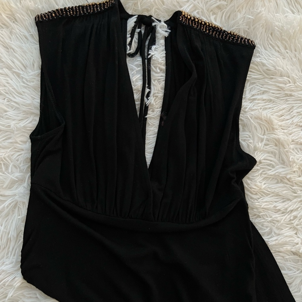 Black Guess top with beaded detail